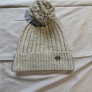 Michael Kors Gray Ribbed Knit Beanie